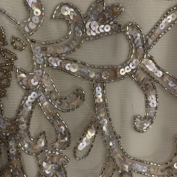 Champagne , cape beaded gown - Picture 3 of 4